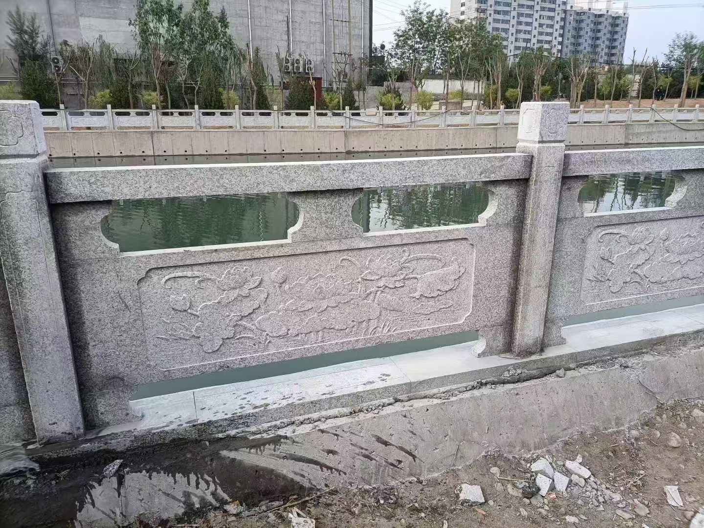 通化 芙蓉白大花桥梁、河道，石材栏杆、围栏、护栏