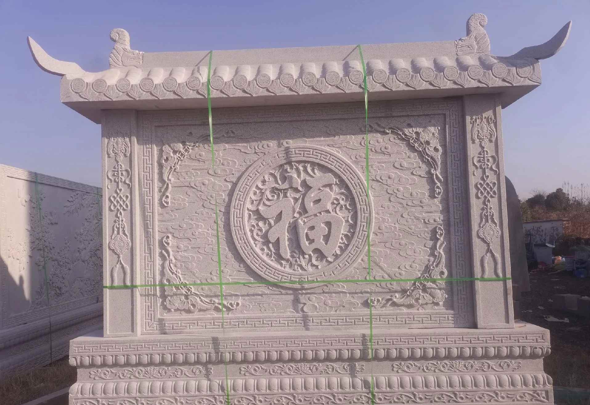 通化 芝麻白花岗岩屏风，照壁，影壁